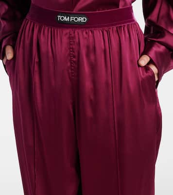 Pantalon ample en satin de soie mélangée | Tom Ford