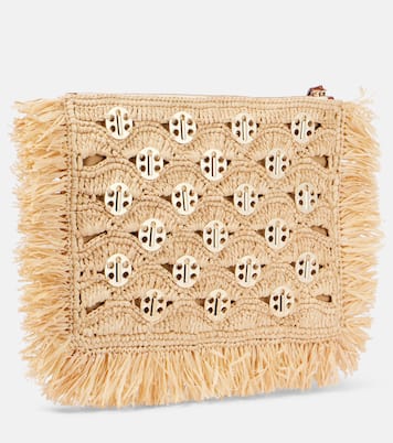 Pochette en raphia à ornements | Rabanne