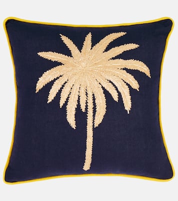 Cuscino Tropical in lino con ricamo | Les-Ottomans
