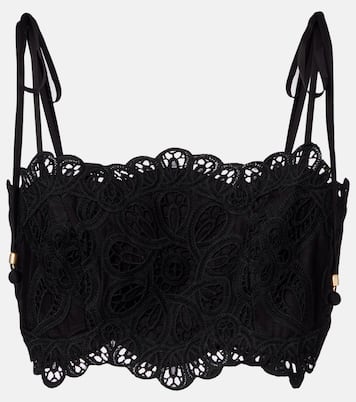 Top raccouci Rhiannon brodé en coton | Zimmermann