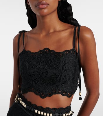 Top raccouci Rhiannon brodé en coton | Zimmermann