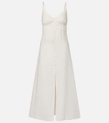 Vestido midi Janet de lino | Velvet