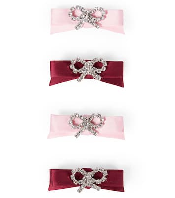 Set of 4 bow satin hair clips | Self-Portrait Kids