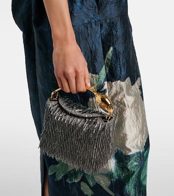 حقيبة يد مزينة بالترتر Bloom Mini | Erdem