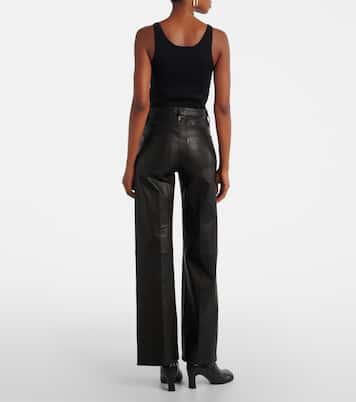 Le Slim Palazzo high-rise leather pants | Frame
