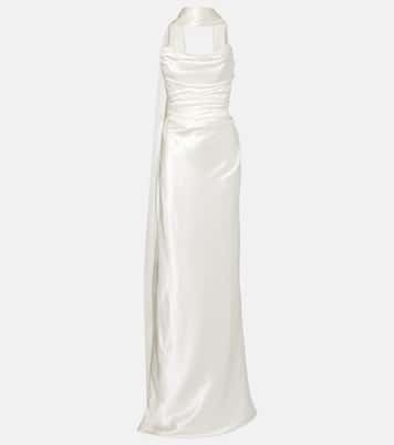 Vixen scarf-detail draped silk-blend gown | Vivienne Westwood