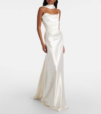 Vixen scarf-detail draped silk-blend gown | Vivienne Westwood