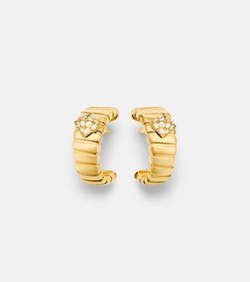 Bvlgari Tubogas 18kt gold earrings with diamonds | Bvlgari