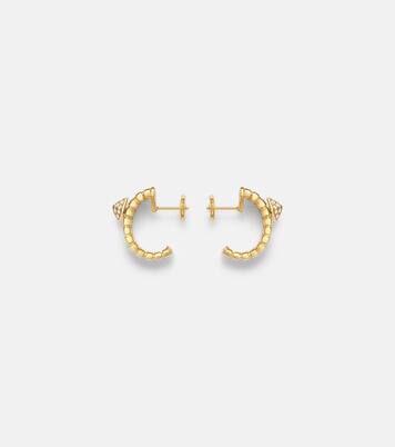 Bvlgari Tubogas 18kt gold earrings with diamonds | Bvlgari