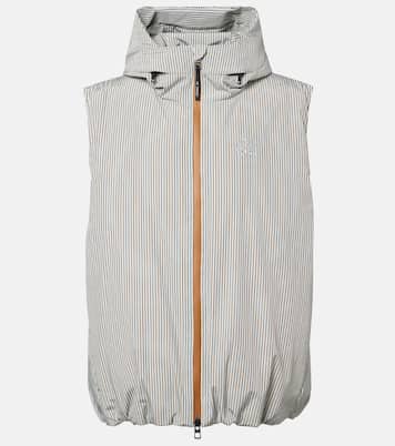 x On hooded striped puffer vest | Loewe