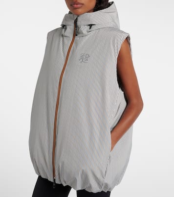 x On hooded striped puffer vest | Loewe