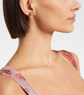 Looped crystal-embellished earrings | Oscar de la Renta