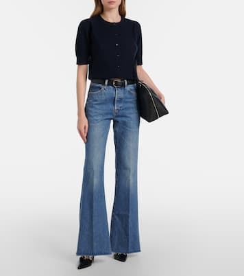 Ladder pointelle cashmere cardigan | Frame