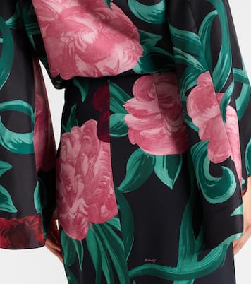 Floral satin pencil skirt | La DoubleJ