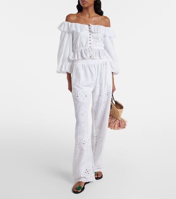 Corrine off-shoulder cotton poplin blouse | Melissa Odabash
