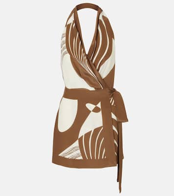 Robe portefeuille Almara imprimée en soie | SIR