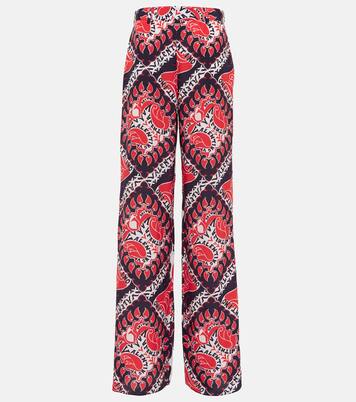 Pantaloni in seta crêpe de chine con stampa | Valentino