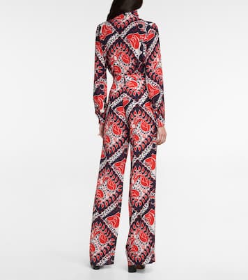 Pantaloni in seta crêpe de chine con stampa | Valentino