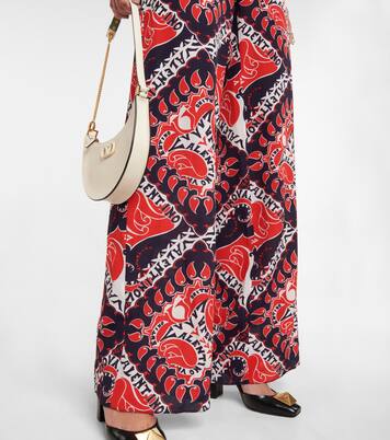 Pantaloni in seta crêpe de chine con stampa | Valentino