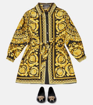 فستان من تويل الحرير Barocco | Versace Kids
