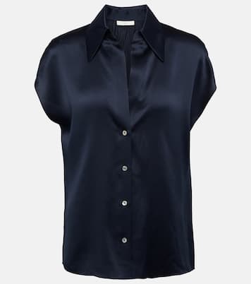 Ruched silk satin blouse | Vince