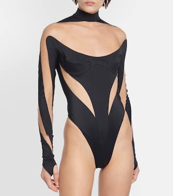 Mesh-trimmed bodysuit | Mugler