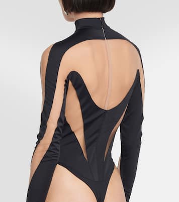 Mesh-trimmed bodysuit | Mugler