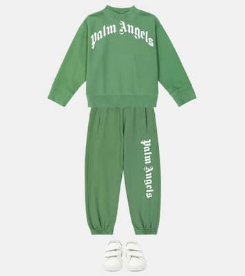 Felpa in jersey di cotone con logo | Palm Angels Kids