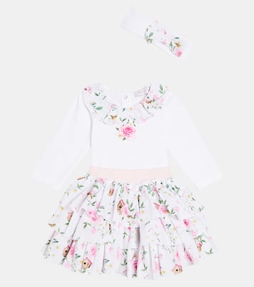 Baby bodysuit, skirt, and headband set | Monnalisa
