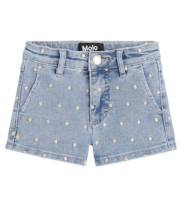 Alvira polka-dot embroidered denim shorts | Molo