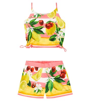 Set de top y shorts de popelín | Dolce&Gabbana Kids