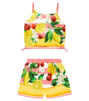 Set de top y shorts de popelín | Dolce&Gabbana Kids