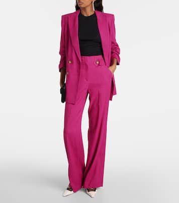 Sunny linen-blend twill flared pants | Veronica Beard