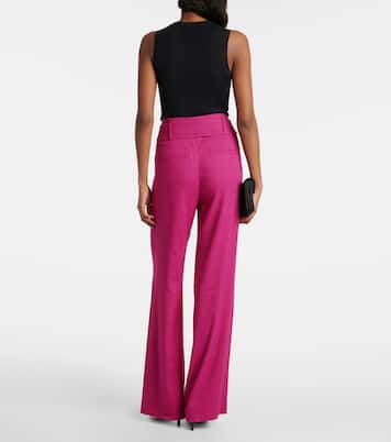 Sunny linen-blend twill flared pants | Veronica Beard