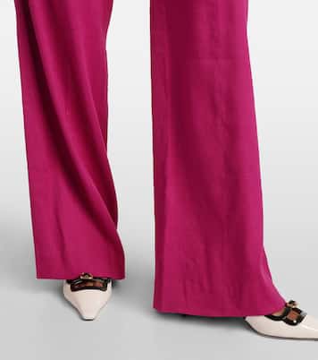 Sunny linen-blend twill flared pants | Veronica Beard