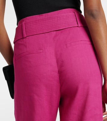 Sunny linen-blend twill flared pants | Veronica Beard