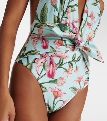 Mangostino floral halterneck swimsuit | Agua by Agua Bendita