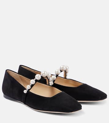Ade embellished suede ballet flats | Jimmy Choo