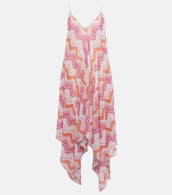 Asymmetric lamé maxi dress | Missoni