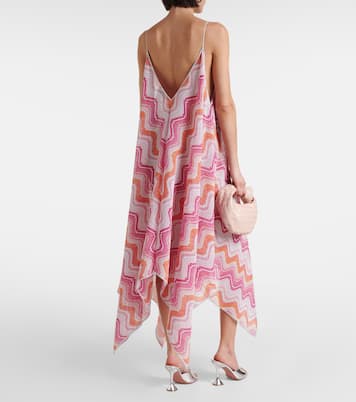 Asymmetric lamé maxi dress | Missoni