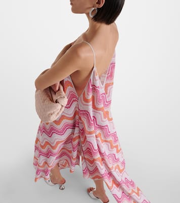 Asymmetric lamé maxi dress | Missoni