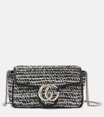 Sac GG Marmont Mini en tweed à ornements | Gucci