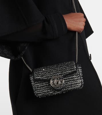 Sac GG Marmont Mini en tweed à ornements | Gucci