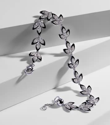 Bracelet Enamel Leaf en or blanc 18 ct et diamants | Kamyen