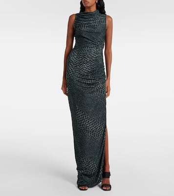 Abito lungo Svita in jersey con balze | Rick Owens