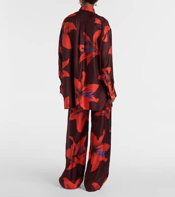 Camicia in raso di seta con stampa | McQueen