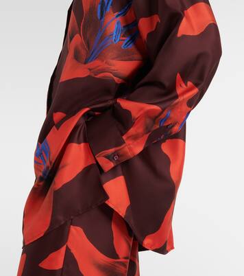 Camicia in raso di seta con stampa | McQueen
