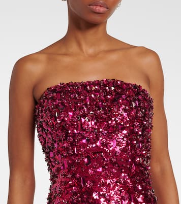Sequined strapless gown | Carolina Herrera