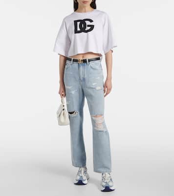 Baskets Daymaster en cuir et denim | Dolce&Gabbana