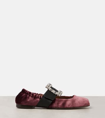 Ballerine in velluto con pelle e cristalli | Dolce&Gabbana